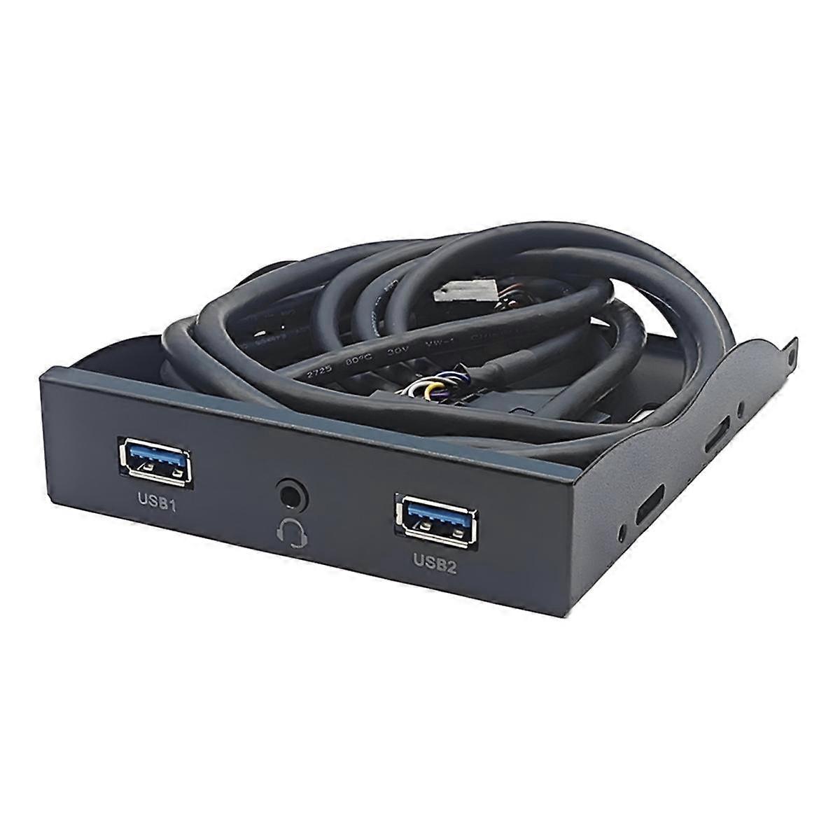 3.5 Inch Desktop Floppy Bay Front Panel with 2 USB 3.0 Connector + HD Audio Microphone Port for PC