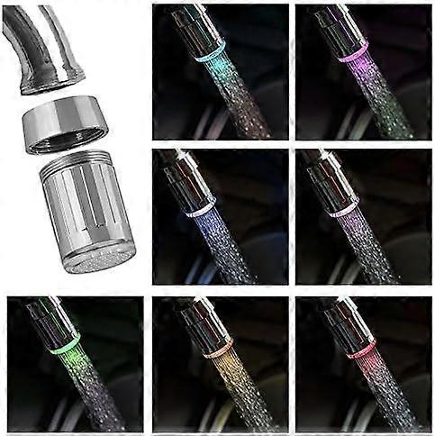 Automatic 7 Colour Changing LED Kitchen Water Stream Faucet Tap
