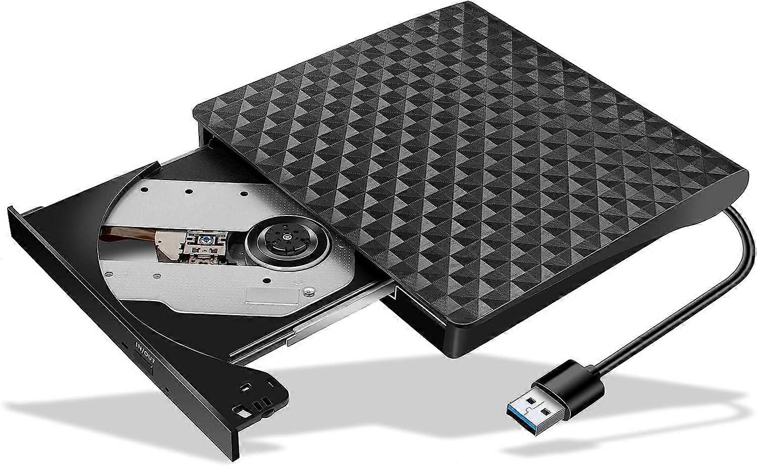 External DVD Drive USB 3.0 CD/DVD +/DVD Player Portable Disk CD ROM Burner Suitable for Laptop Desktop PC