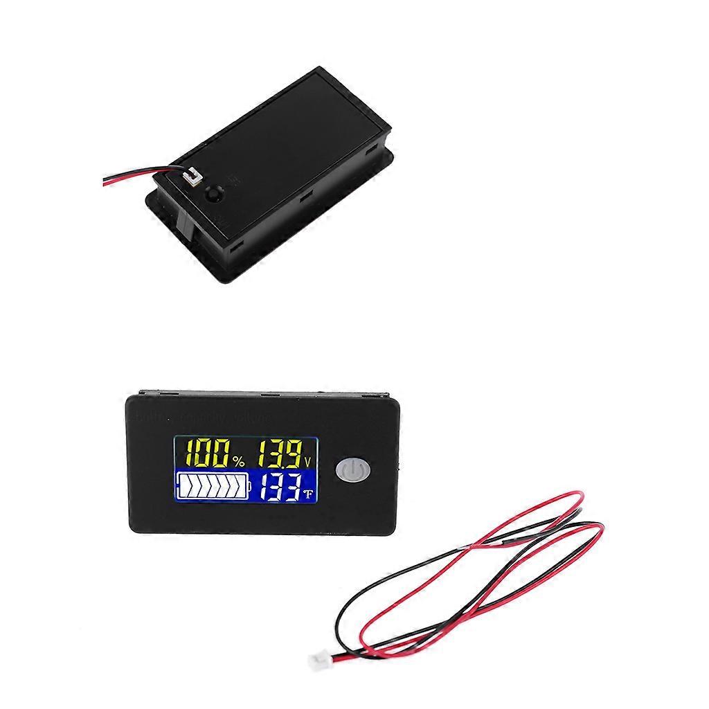 Digital Battery Capacity Tester Percentage Level Voltage Temperature Meter