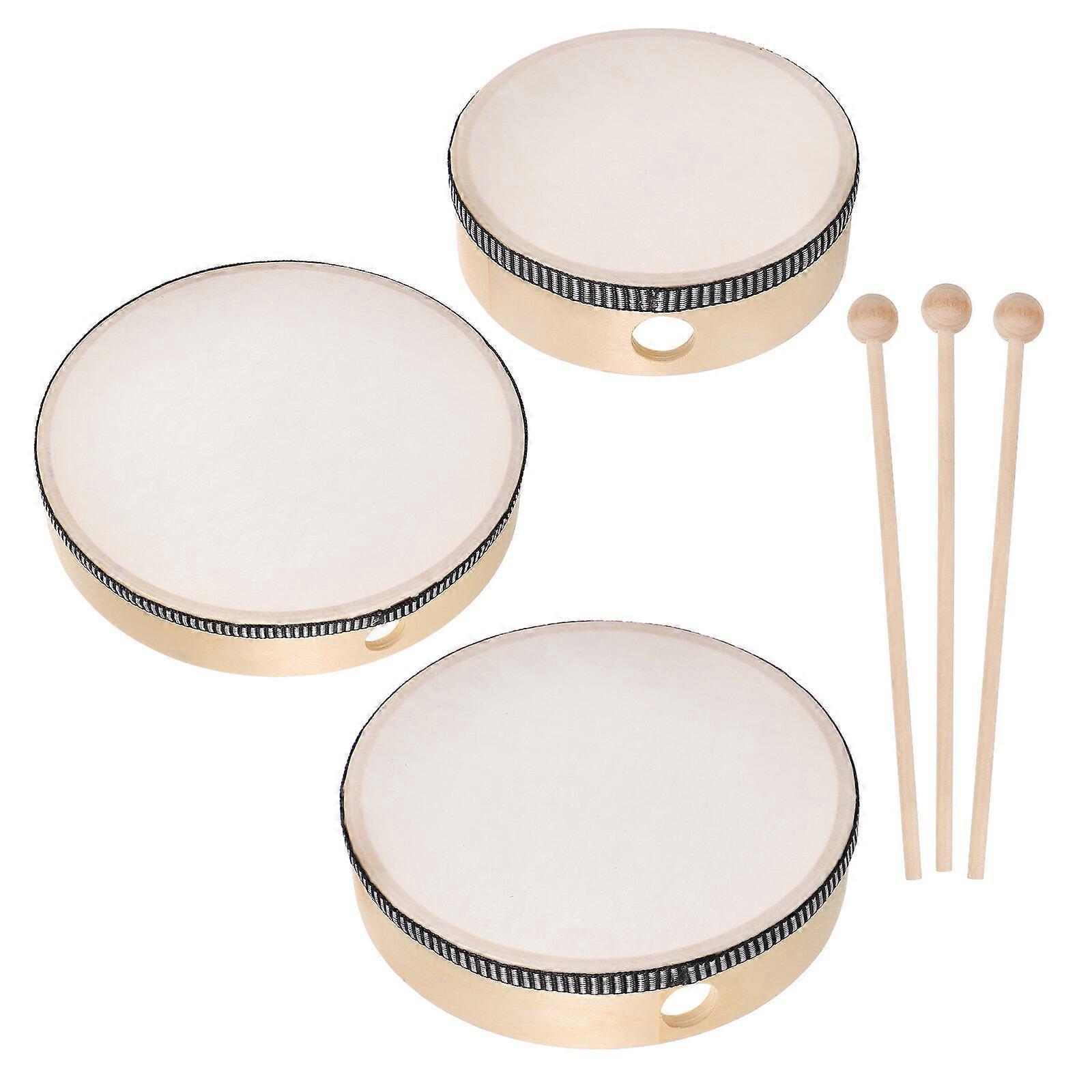 6pcs 6 pouces 8 pouces 10 pouces enfants tambour à main percussion cadre bois batterie ensemble