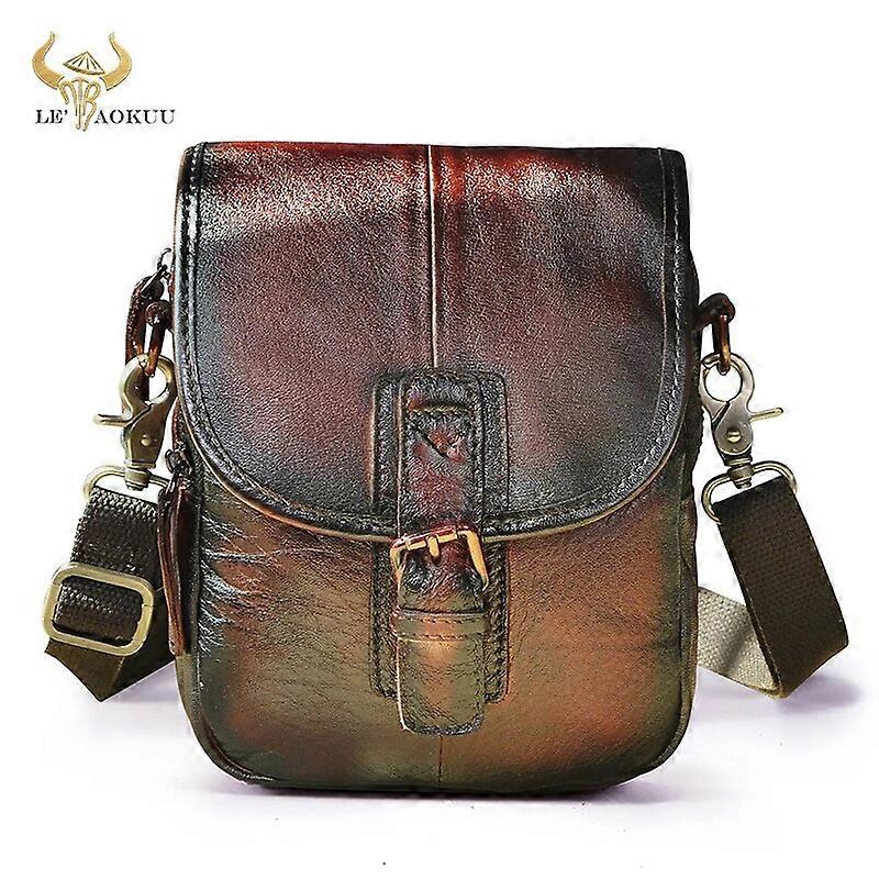 Vintage Quality Leather Travel Crossbody Satchel Messenger Bag Design Cigarette Case 6\