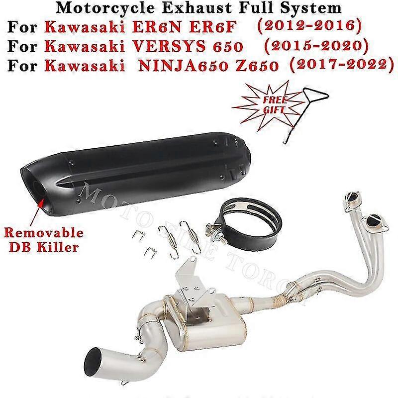 Exquisite exhaust pipeMotorcycle Exhaust Escape Full System Modified Muffler DB Killer For Kawasaki ER6N ER6F Z650 Versys Ninja 650 2012 - 2020 2021