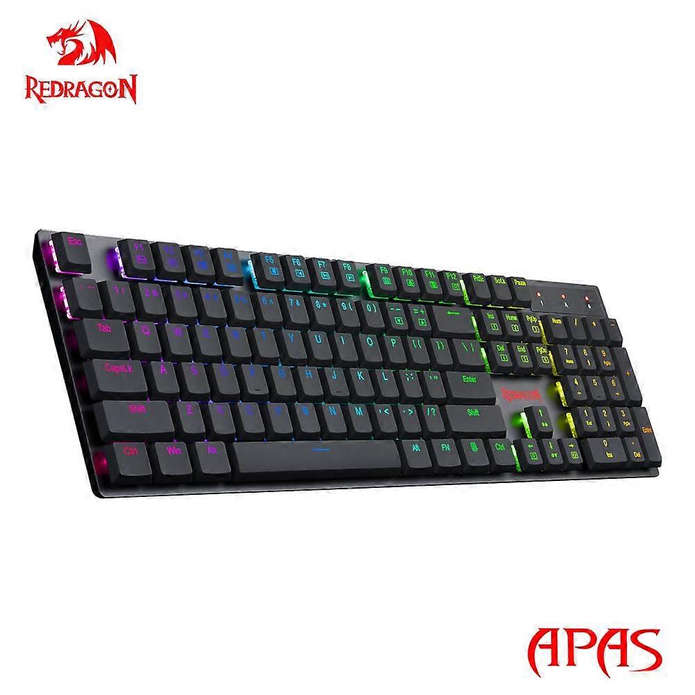 REDRAGON APAS K535-KB RGB USB Mini Slim Ultra-Thin Designed Wired Mechanical Gaming Keyboard Blue Switch 104 Keys for Compute PC