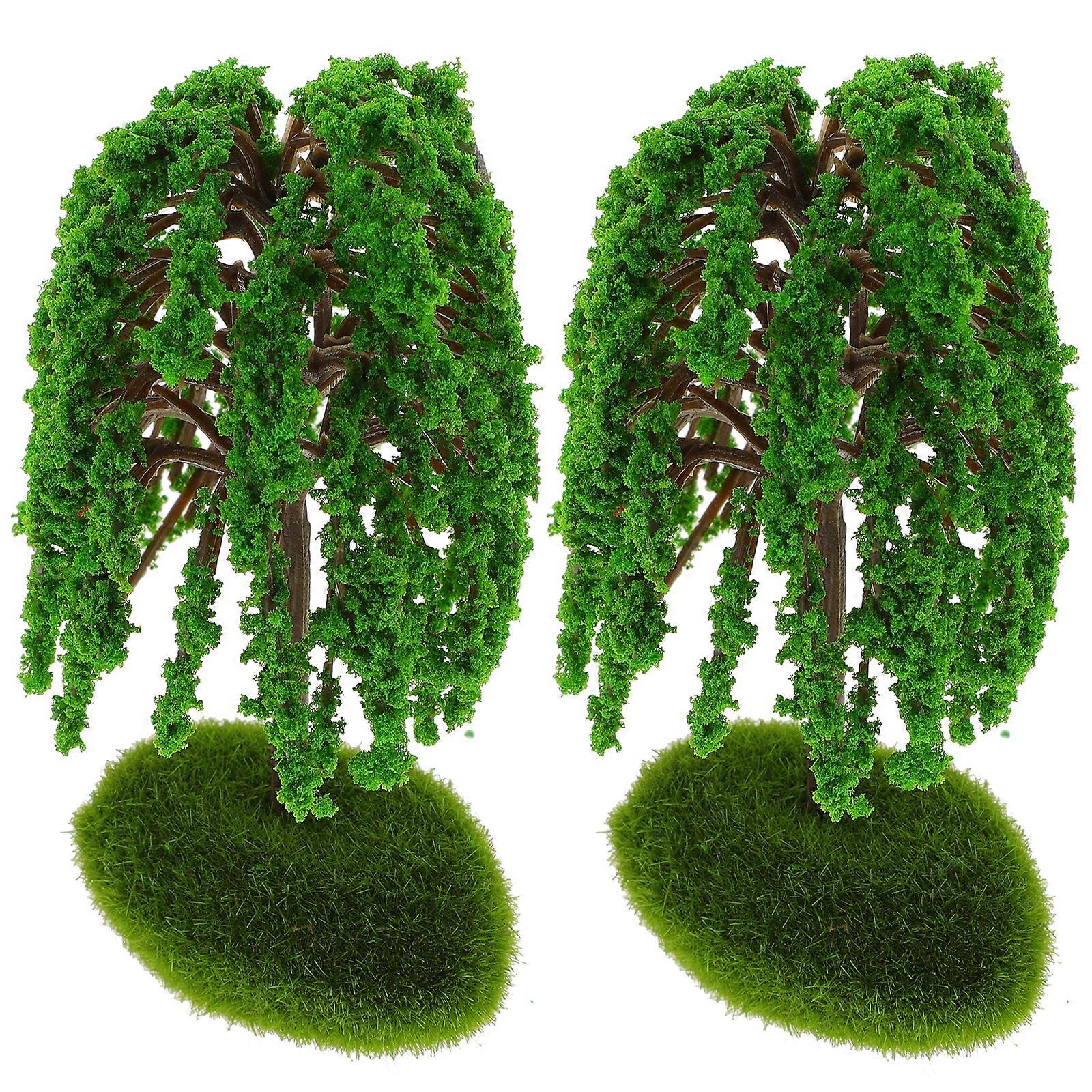2pcs Miniature Diorama Trees DIY Landscape Miniature Trees Model Sand Table Decor
