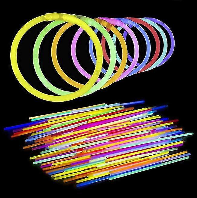 100 Glow Sticks Bulk Party Supplies With 8" Glowsticks And Connectors