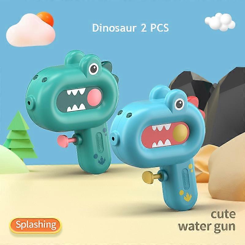 2 adet Dinozor Su Tabancası Çocuk Karikatür Sevimli Eğlence Açık Plaj Su Dövüşü Küçük Su Tabancası