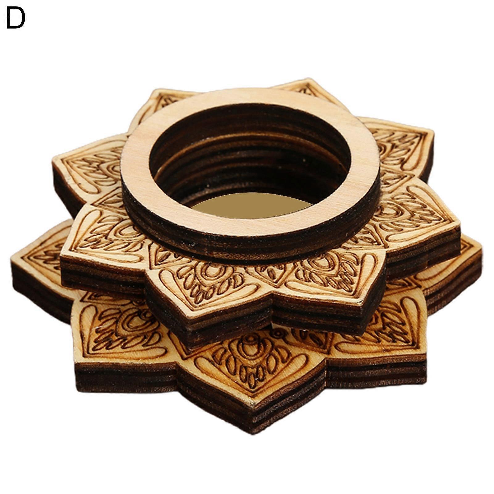 Decorative Lotus Base Soothing Wood Clear Carved Lotus Shape Display Base for Desktop