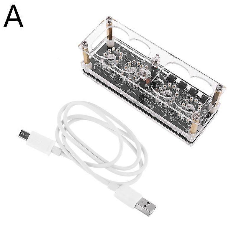 IN-12 Glow Digital Desktop Digit Table Clock Display with Multicolor RGB