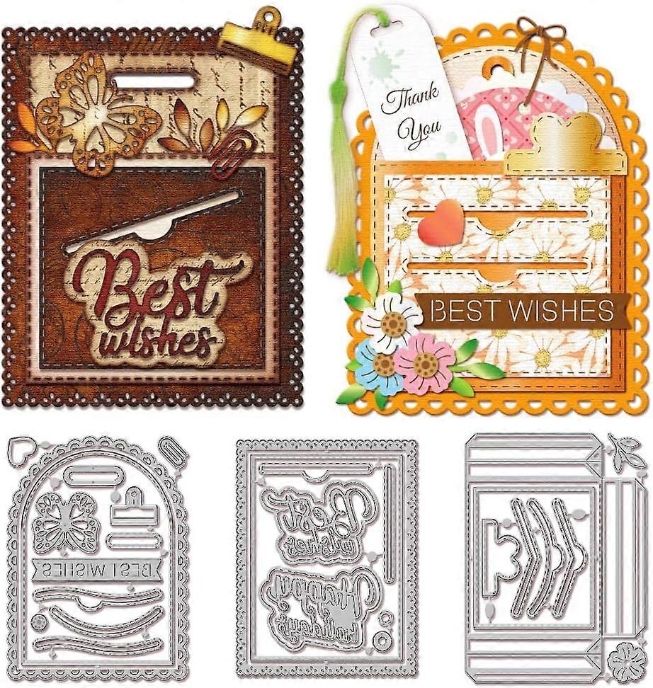 3D Pockets Cutting Dies for Card Making Butterfly Lace Border Frame Metal Die Cuts Cutting Dies Templates for Scrapbooking Journal Embossing Paper Cra