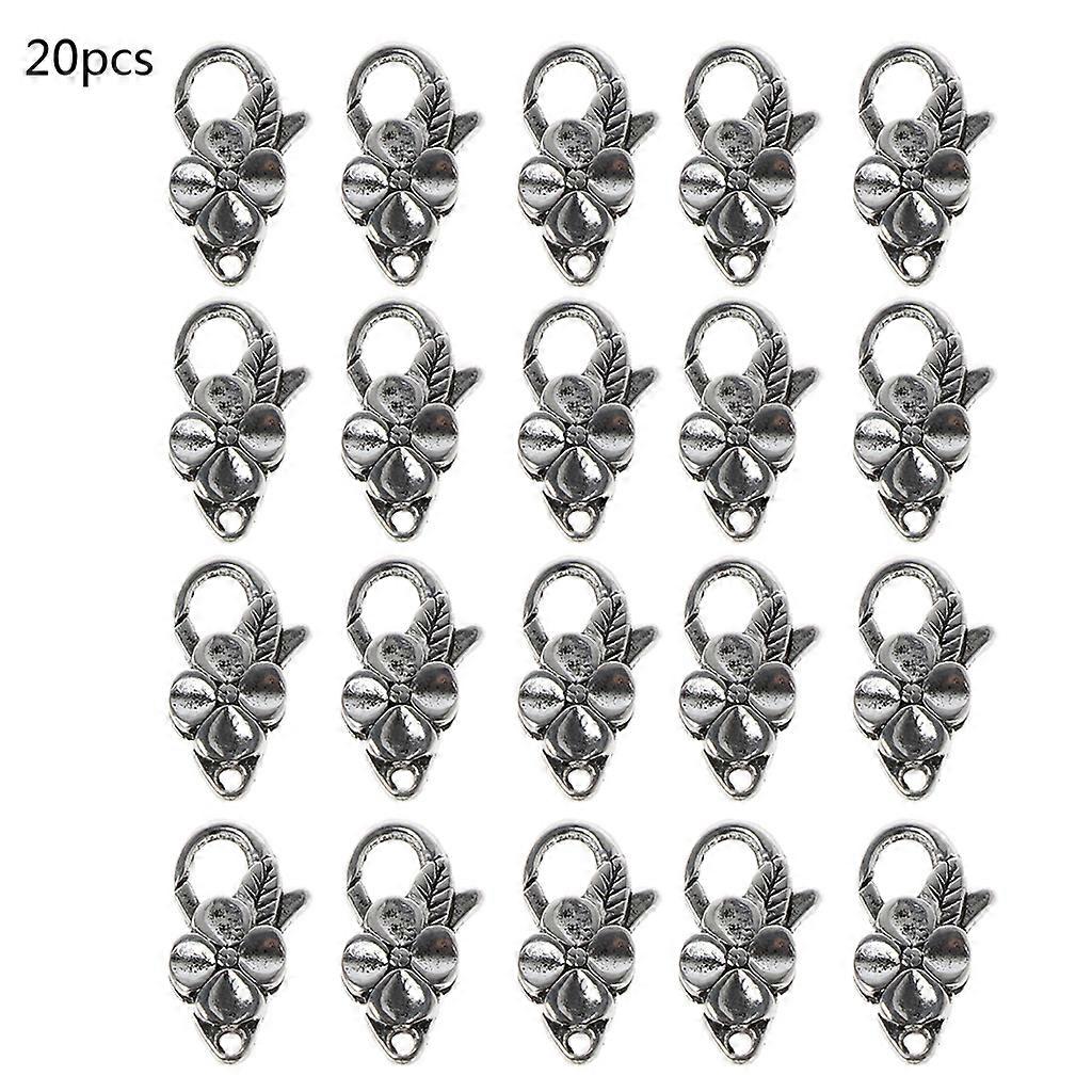 20 Pieces Simple Flower Shape Keychains Vintage Metal Carabiner Keychain
