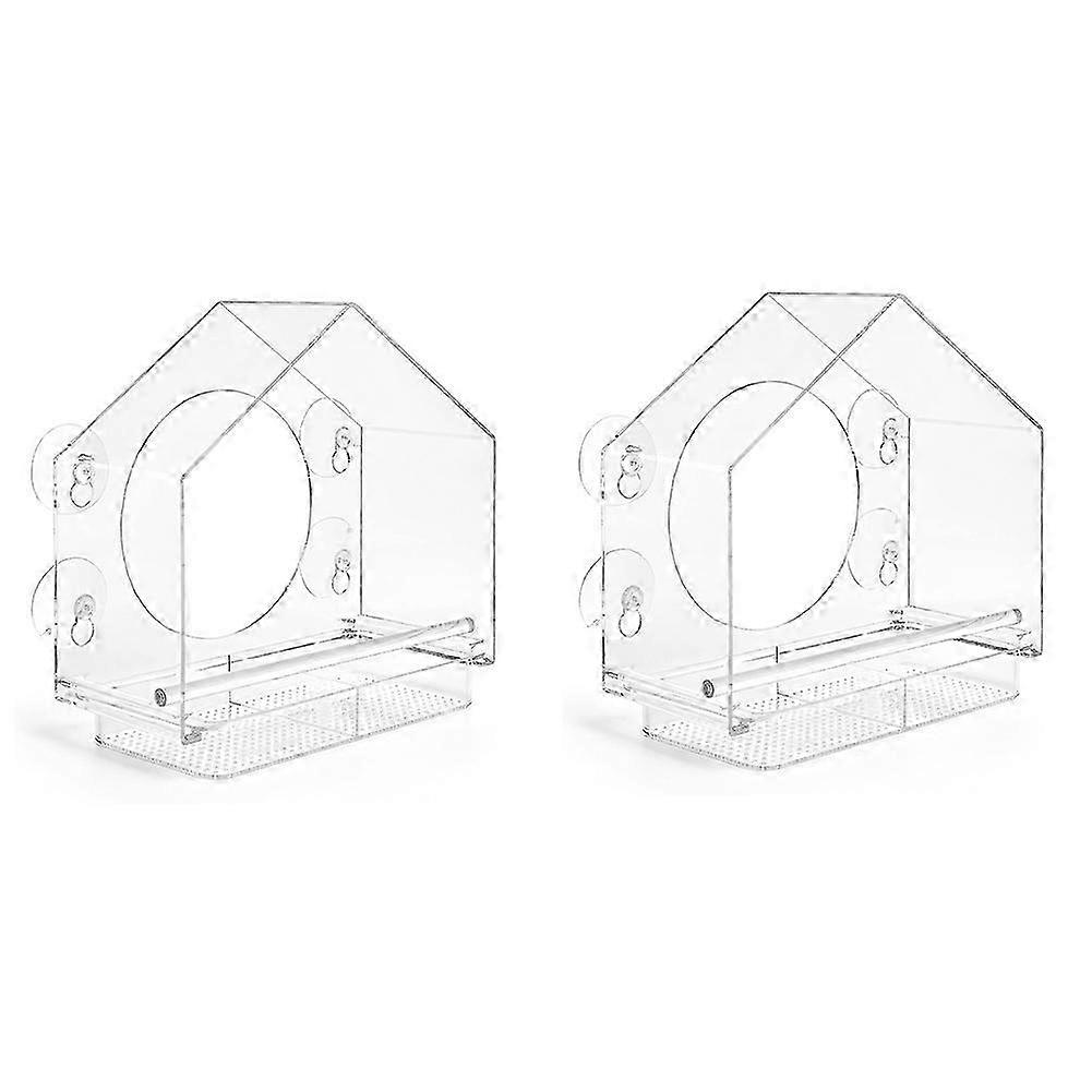 جدار كبير من البلاستيك قفص العصافير شفاف صغير الأليفة قفص الحائط المغذي في الهواء الطلق الامتزاز P