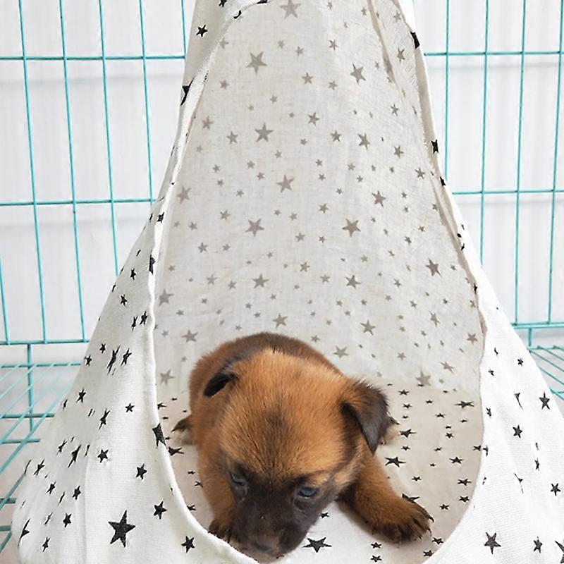 Pet Hammock Multipurpose Large Space Soft Comfortable Innovative Cute Cat Hammock for Indoor White Star S