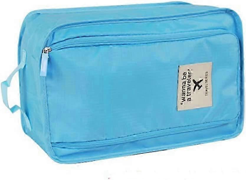 Portable Waterproof Storage Bag with Cube Handle and Nylon Zipper (Blue)