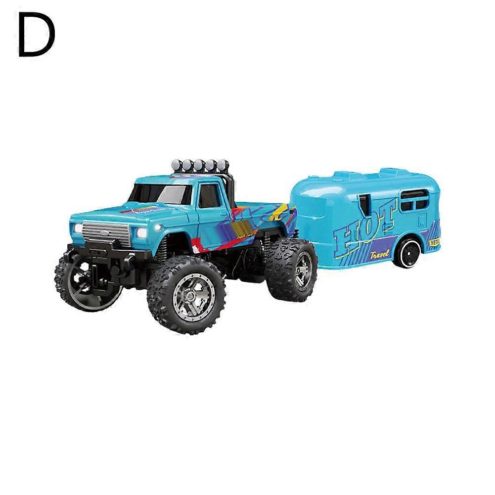 Alloy Mini RC Car with Trailer 2.4GHz Remote Control 3-Speed LED Lights USB-C Fast Charging 6 Colors for Kids Adults
