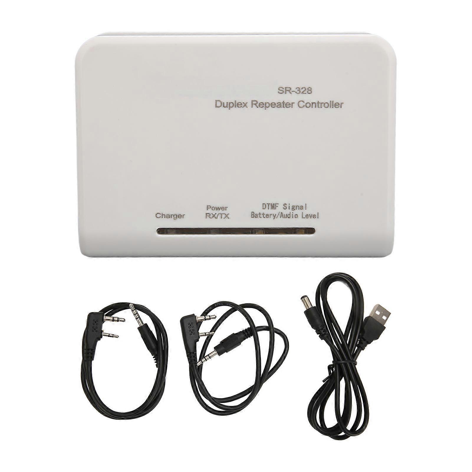 Cross Band Radio Duplex Repeater Controller with 2pcs 46 K Plug Cable for Kenwood for Baofeng for WouXun for HYT for Linton