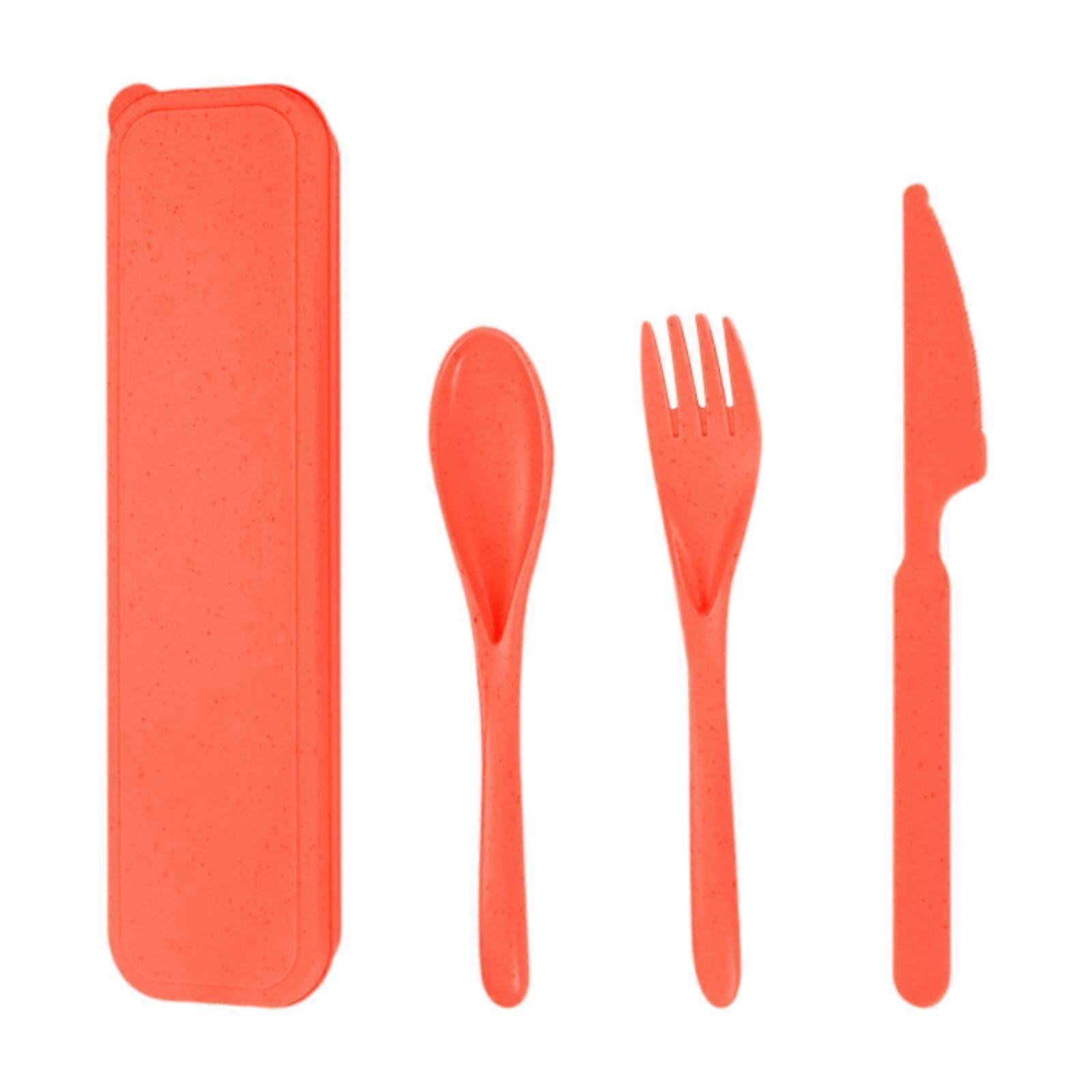 Camping Spoon Fork Set Straw Utensil Set Reusable Outdoor Dining Set for