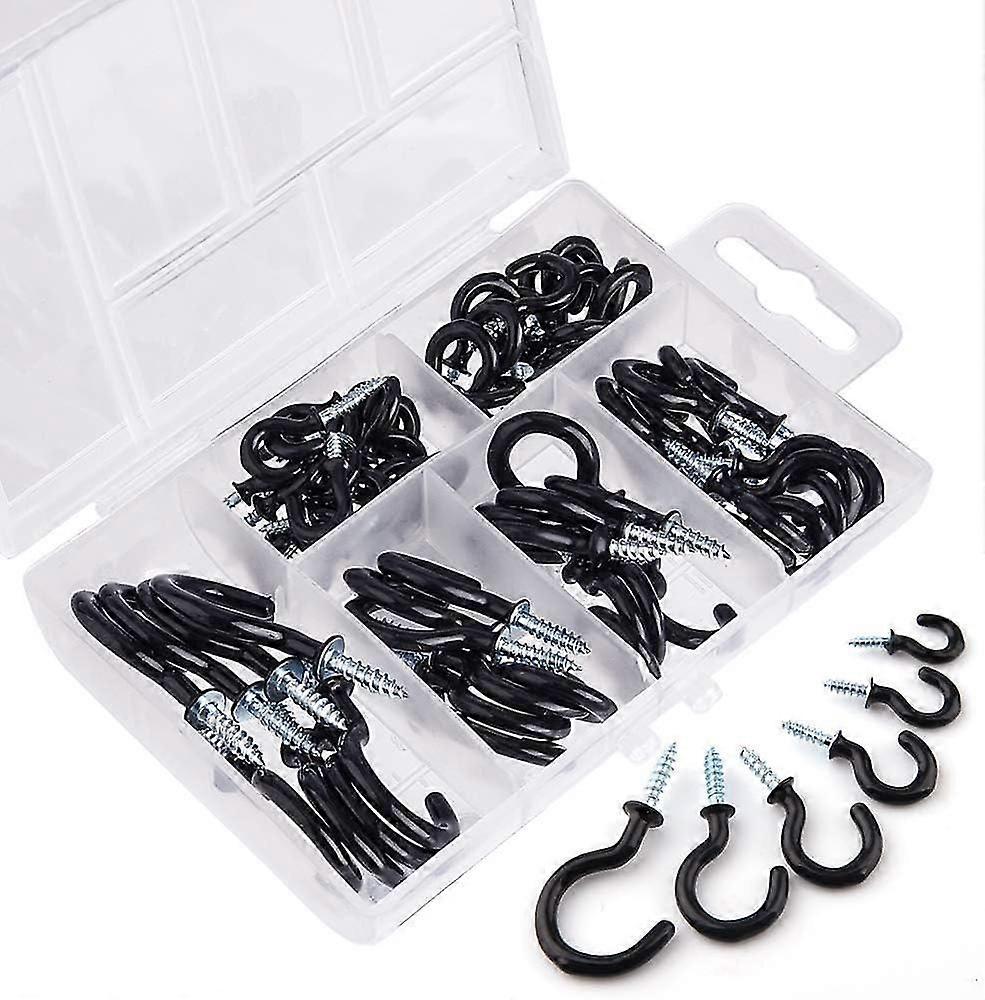 Vinyl Screw Hooks Ceiling Screw Hook 70 Pieces (6 Sizes)