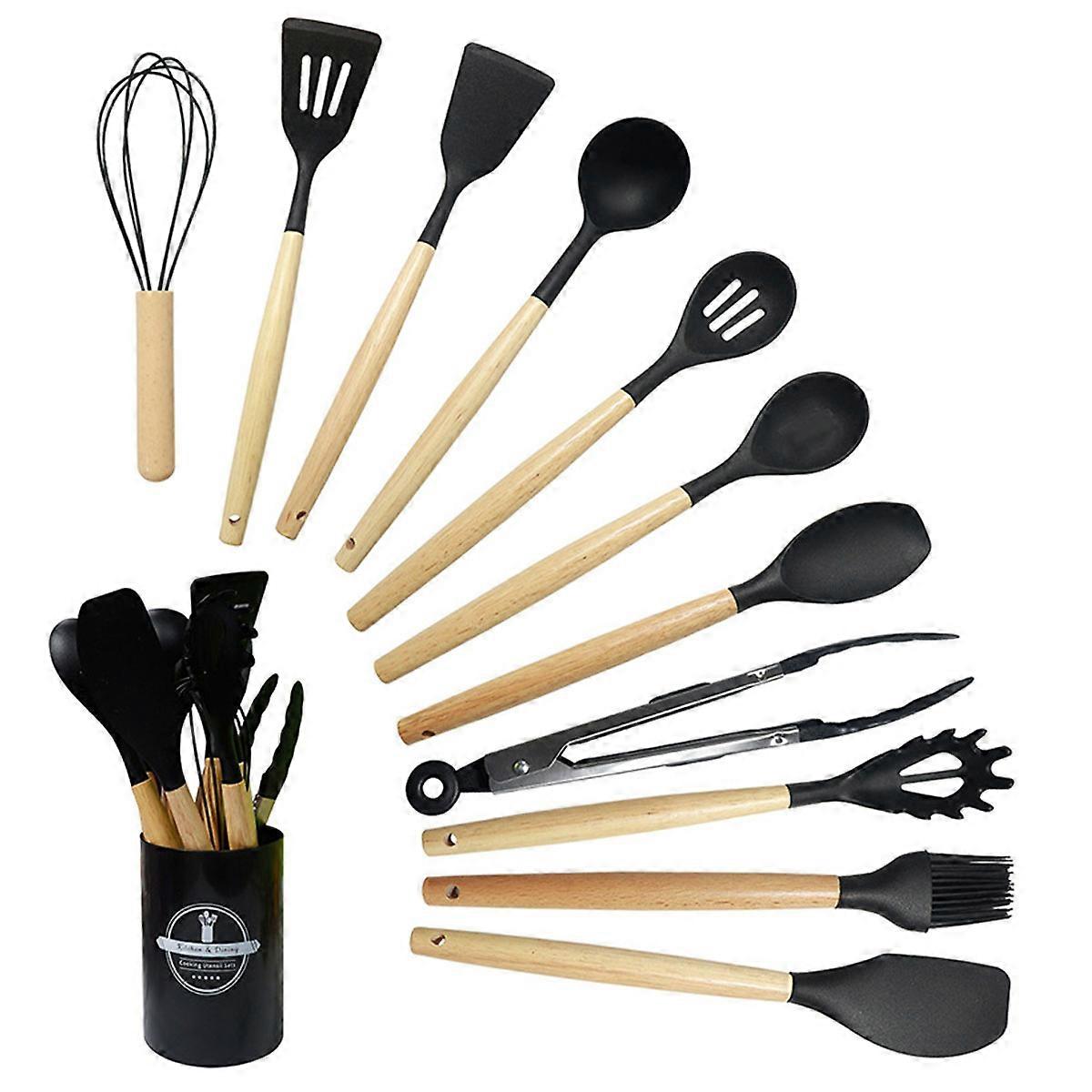 12-Piece Silicone Kitchen Utensils Set Nonstick Cooking Spoon and Baking Tools