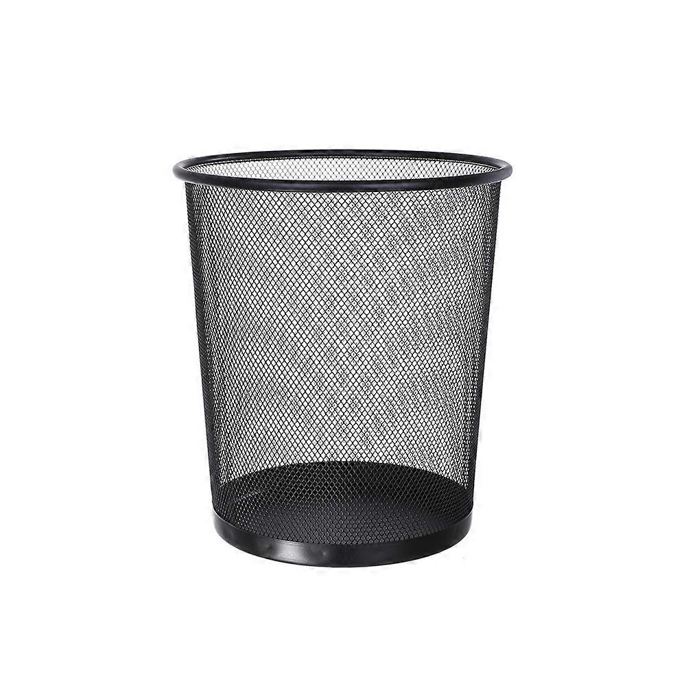 Office Black Metal Mesh Round Garbage Can - High - Quality and Functional