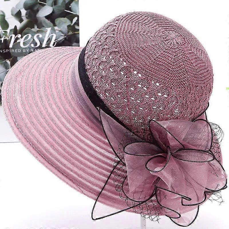 Hat Wide Brim Organza Flowers Beach Hats for Women Elegant Personality Spring and Summer Sunhat