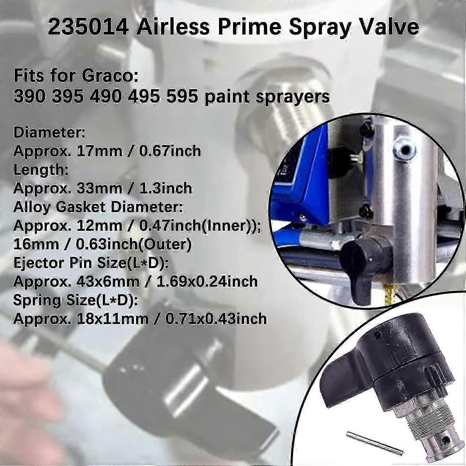 Airless Spray Gun Main Spray Valve Replacement Kit - Fits Graco 210, 395, 495, 595 & More