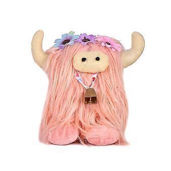 Juguetes para niños Animales-Lindo dibujos animados-Vacas de las tierras altas-Muñeca de peluche creativa Fiesta de bodas Regalos navideños para niños Decoraciones Púrpura
