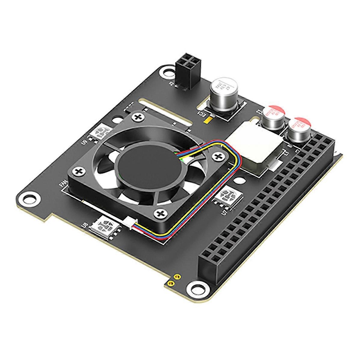 Für 5 POE Ethernet Netzteil Modul mit Lüfter RGB Light 802.3af / At M.2 NVME auf Pcie Adapter