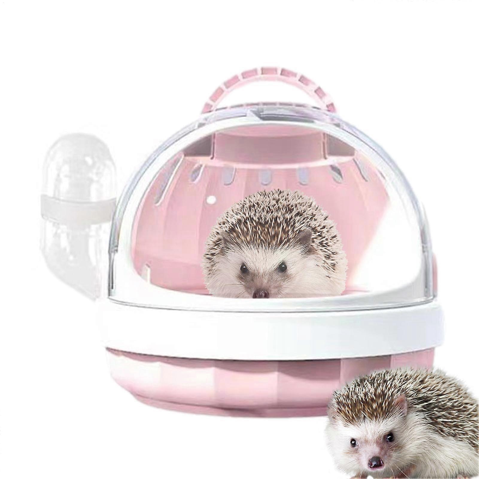 Pink Hamster Carrier Cage for Small Pets - Portable Enclosure, Lightweight Design, Travel-Friendly, Durable Material