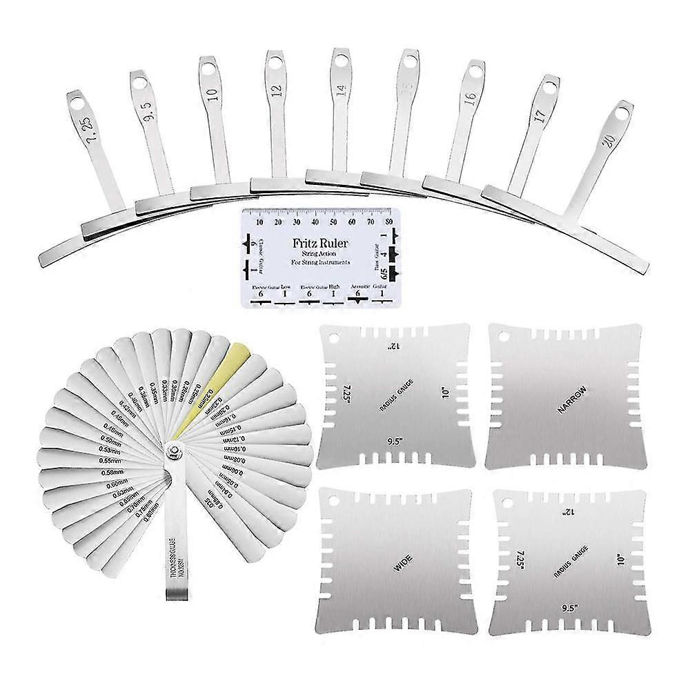Guitar Luthier Measuring Tool Kit Set Ruler Understring Radius Gauge Guitar