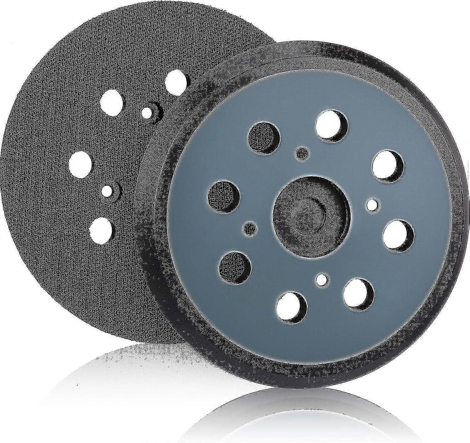 2 Pieces 125mm 8 Hole Hook And Loop Orbital Sander Pad Replacement Sanding Pad (blue)