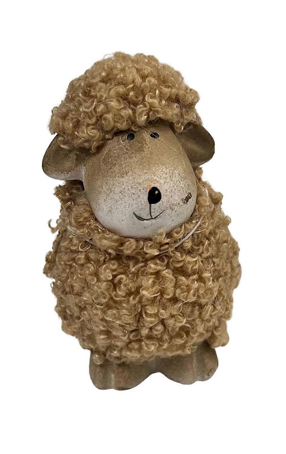 Får Terracotta/textil Brun 8 cm