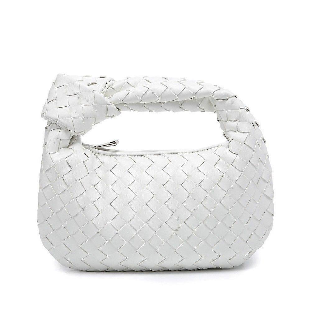 Vävd Läder Hobe Dumpling Väska Middag Handväska För Kvinnor Handväska Hobo Väska Knuten Vävd Sommar Clutch Väska
