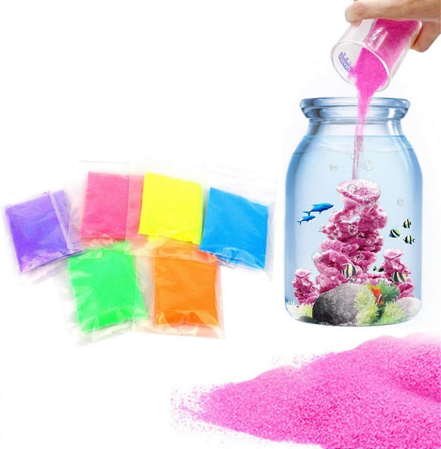 6パックマジックサンド - 教育の革新、マジックサンドスペースサンド、疎水性サンドプレイ、子供と大人のためのサンドカラーサンドのおもちゃ-6色