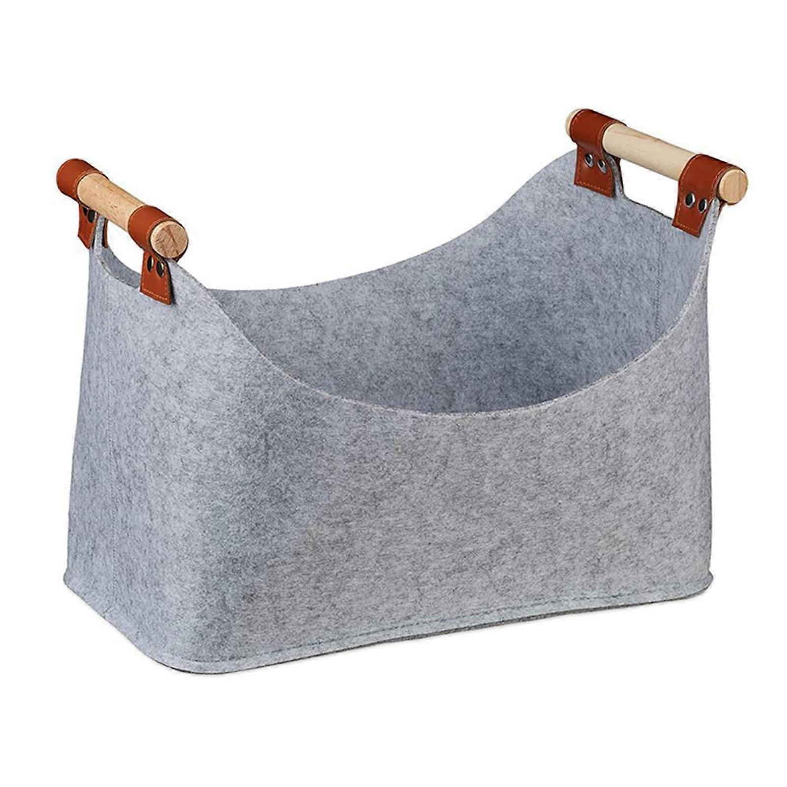 多目的フェルト薪収納バッグ実用的なフェルトウッドホルダーお手入れとメンテナンスが簡単毎日の使用のためのバッグライトグレー45x32x40cm