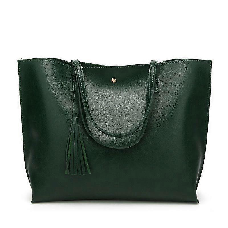 女性用トートバッグ、ソフトフェイクレザートートショルダーバッグ、大容量タッセルハンドバッグ、大容量防水モダンハンドバッグ、インナーポケット付きW用