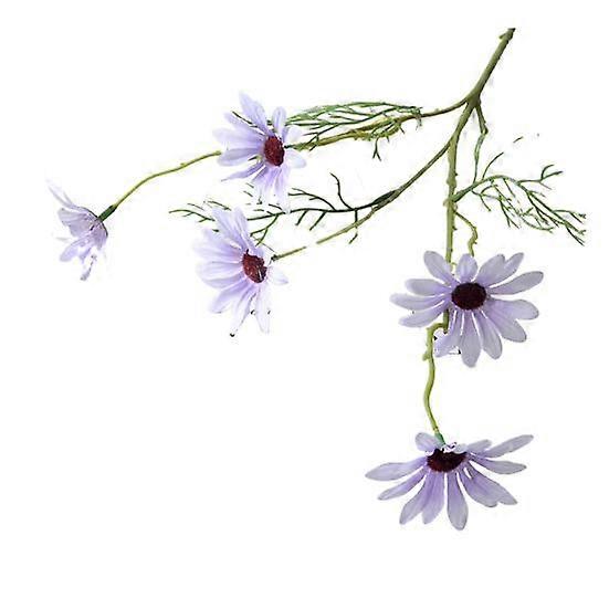 Artificial Flower Branch with Stem 5 Fork 5 Head Home Wedding Party Faux Silk