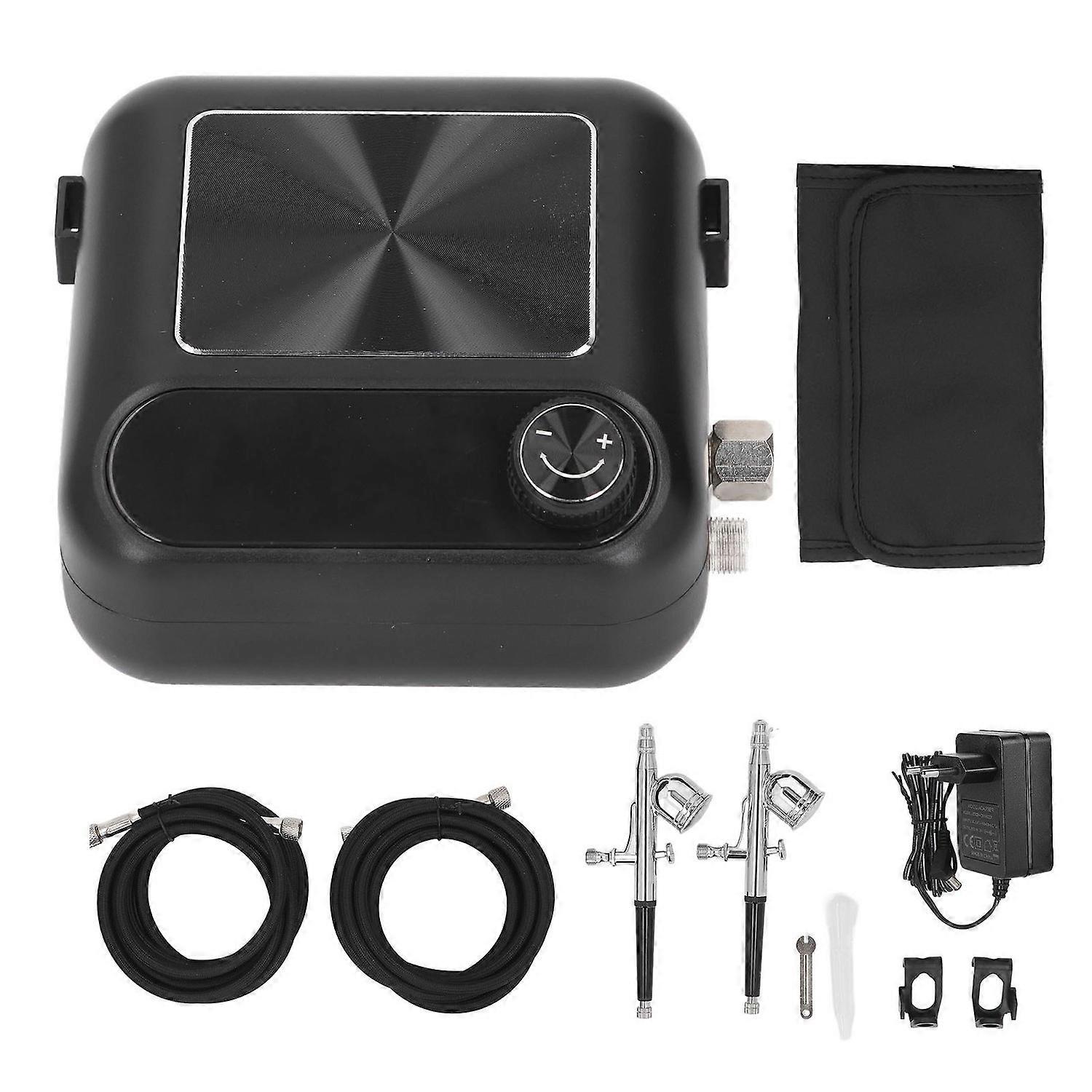 Mini Airbrush Kit Multifunctional Knob Stepless Control Quiet Airbrush Compressor Gun Set 12L/min EU