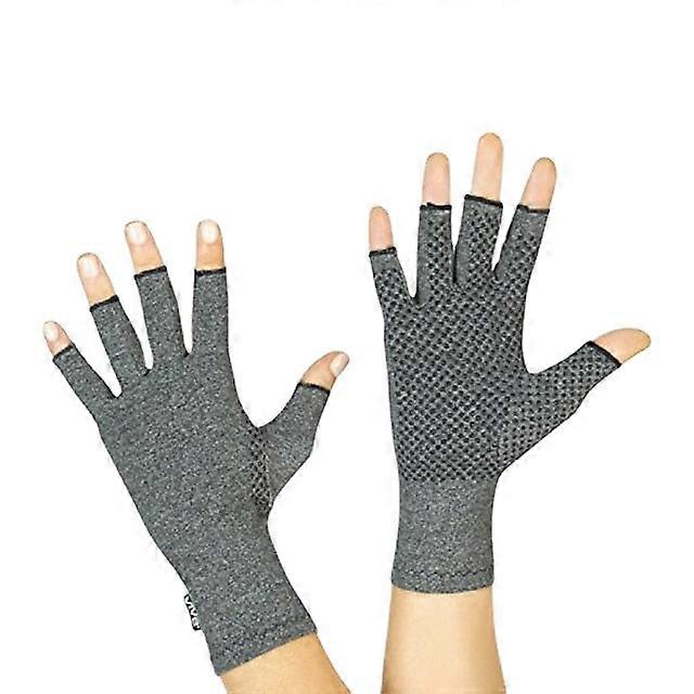 男性と女性のための圧迫関節炎手袋 - 関節の痛みを和らげるためのテクスチャードフィンガーレスグリップ