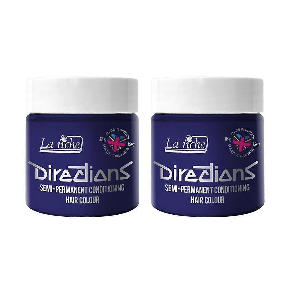 2 x La Riche Directions Semi-Permanent Hair Color 100ml Tubs - Midnight Blue