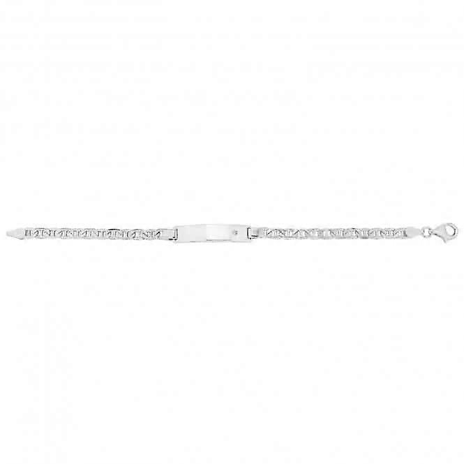 Acotis Silver Id Bracelet Set Anchor Zirconia G2233