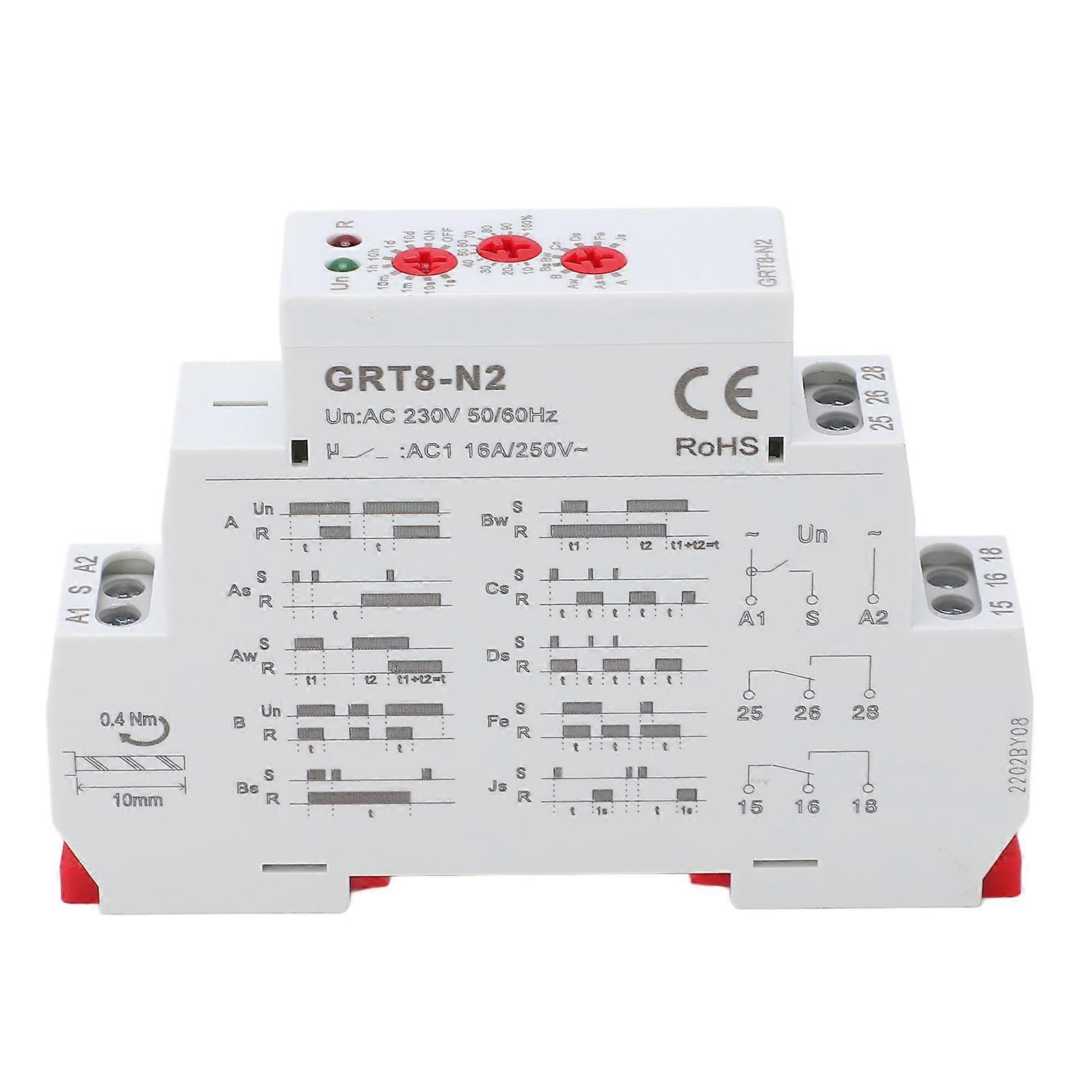 Multifunction Time Relay Flame Retardant Housing LED Indicator Light Electronic Repeat Relay AC