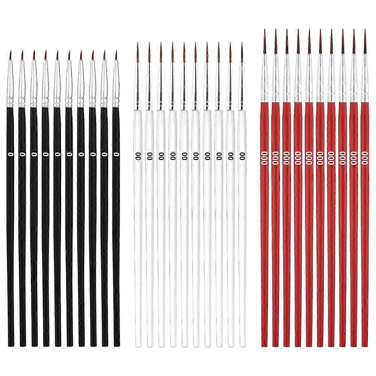 60pcs Detail Paint Brushes, 3 Sizes Miniature Fine Paintbrush