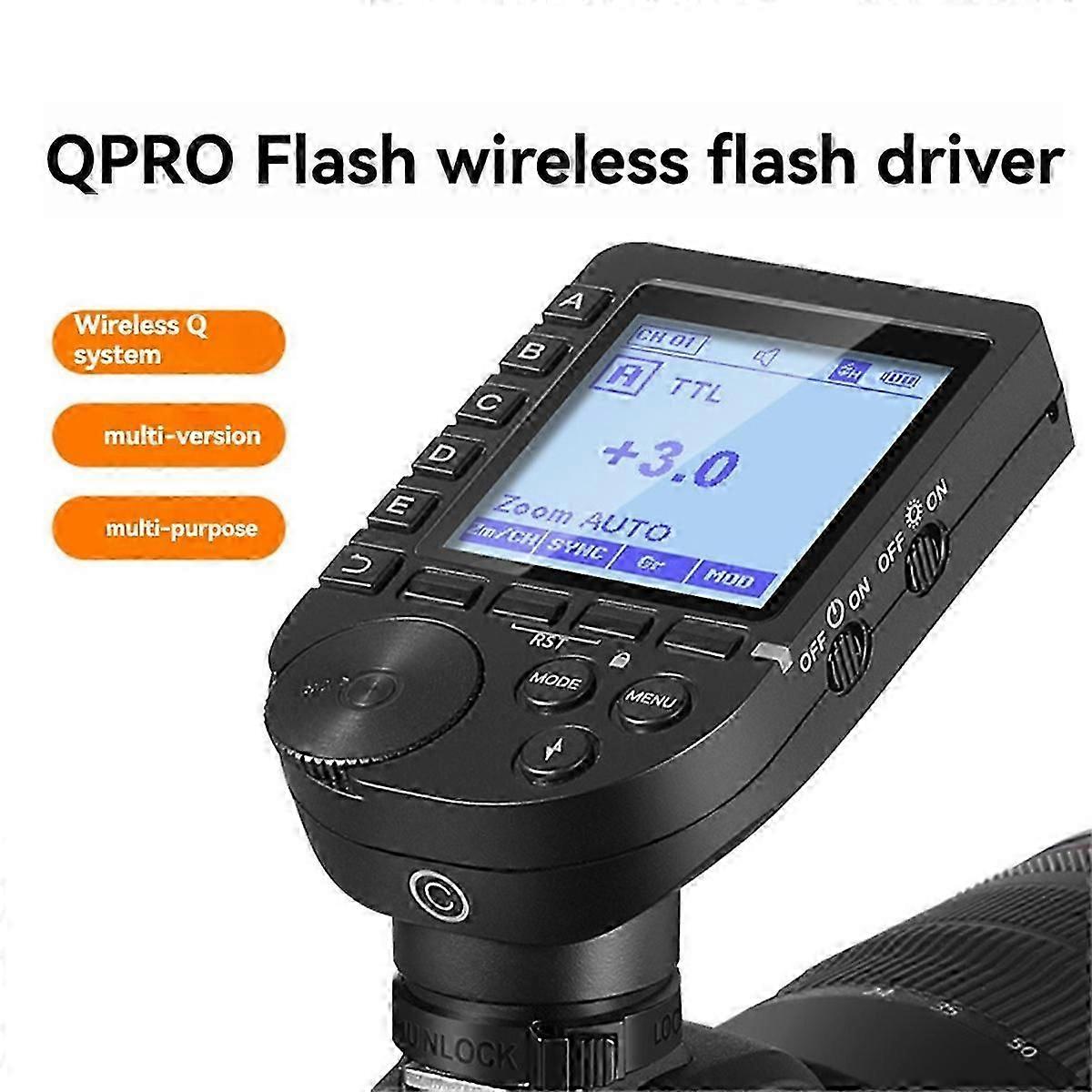 QPRO-C TTL Wireless Flash Trigger for , 1/8000s HSS, Tilt Design, Large LCD