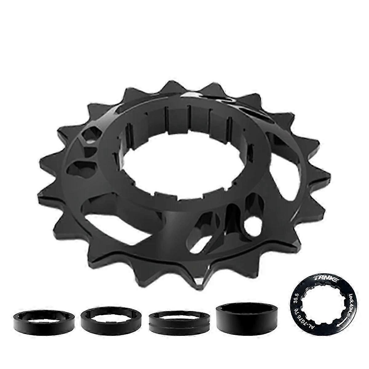 Single Speed Flywheel Conversion Kit 18T Cassette Cog Road Bike Sprocket for Freewheel Chain Black Edition a