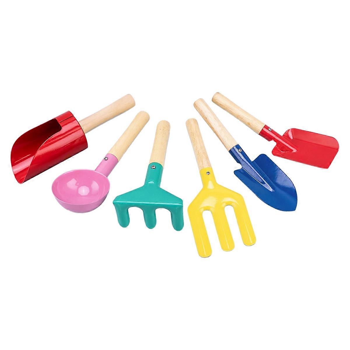 Gardening Set Garden Tools with Sturdy Wooden Handle,Safe Kids Shovel