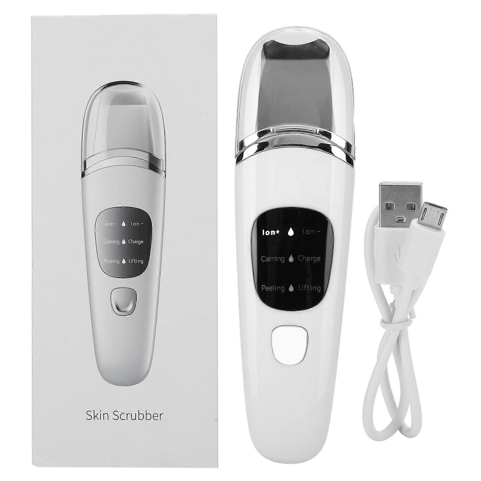 LCD Ultrasonic Skin Scrubber, Blackhead Removal, Facial Cleansing, Skin Scrubber, Face Lift Device, White