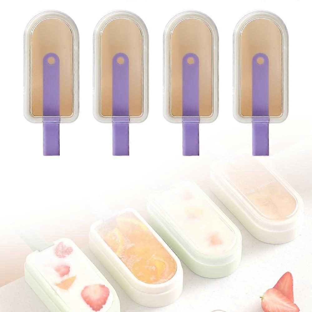 Silicone Popsicle Molds, Homemade Popsicle Mold Set, BPA Free Ice Cream Maker, 4 Piece Reusable
