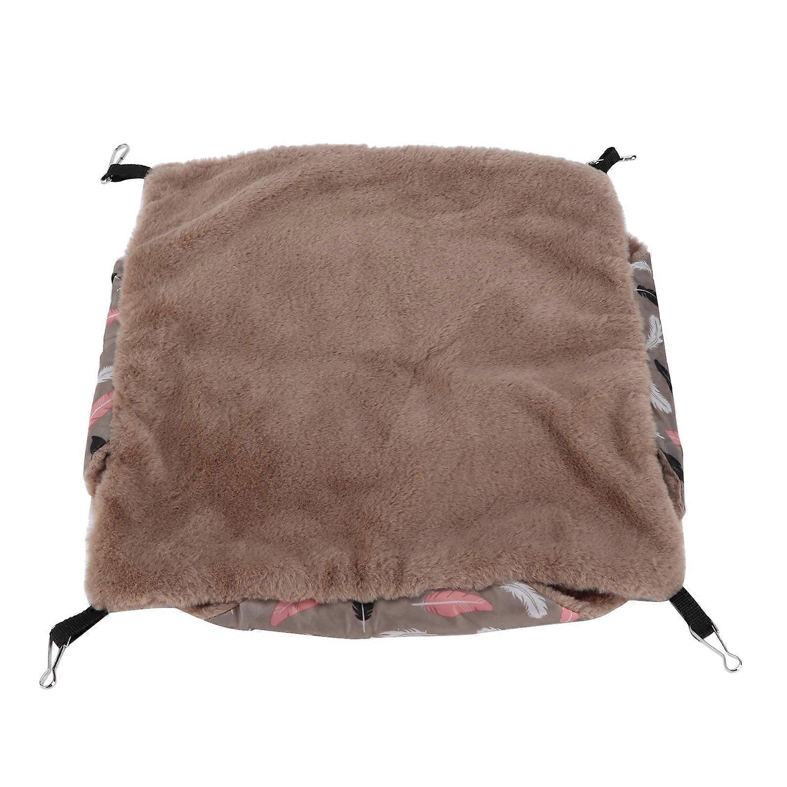 Small Pet Double Layer Hammock Soft and Comfortable Hamster Hanging Warm Bed with Fixed Metal Hook20x20cm / 7.9x7.9in Feather