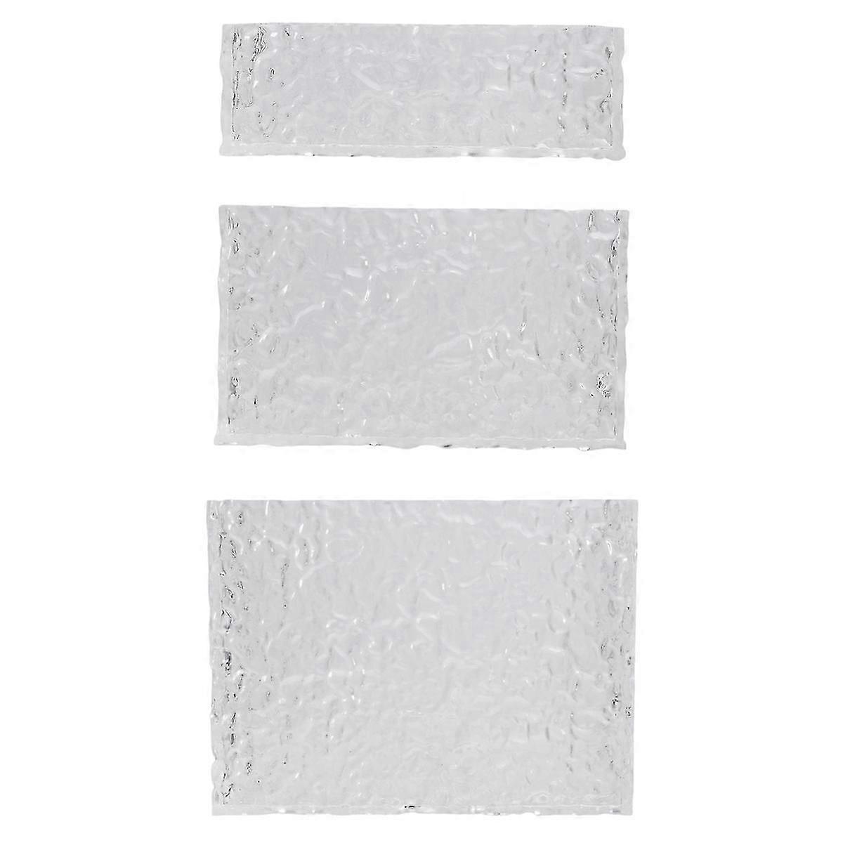 3Pcs Acrylic Risers Display Stands, Clear Square Pedestal Display Shelf with Hollow Bottom for Cake Jewelry Display